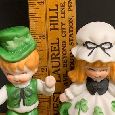 Lot 198: Vintage Irish Dancers, Leprechaun & Lefton Elves,