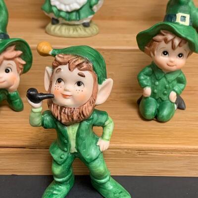 Lot 198: Vintage Irish Dancers, Leprechaun & Lefton Elves,
