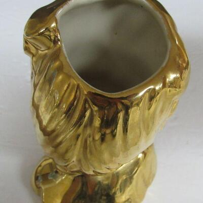 Vintage Gold Painted Ceramic Head Vase