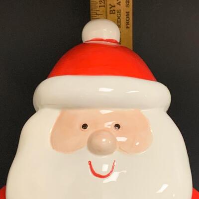 Lot 453 Dept 56 Santa Ornaments and Santa Cookies Jar