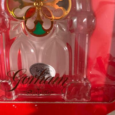 Lot 454: Vintage Gorham Crystal "Stained Glass Cathedral Window" Ornaments