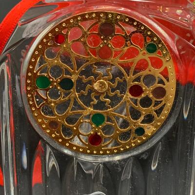 Lot 454: Vintage Gorham Crystal "Stained Glass Cathedral Window" Ornaments