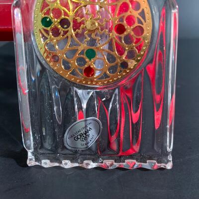 Lot 454: Vintage Gorham Crystal "Stained Glass Cathedral Window" Ornaments
