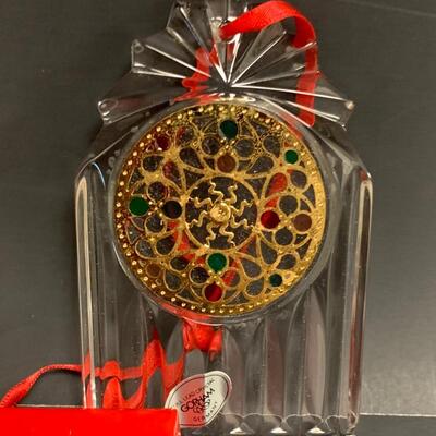 Lot 454: Vintage Gorham Crystal "Stained Glass Cathedral Window" Ornaments