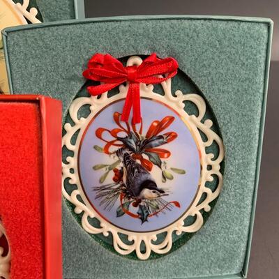 Lot 458: Vintage Lenox Holiday Bird Ornaments