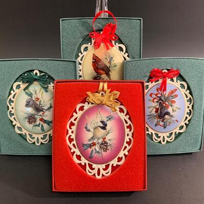 Lot 458: Vintage Lenox Holiday Bird Ornaments