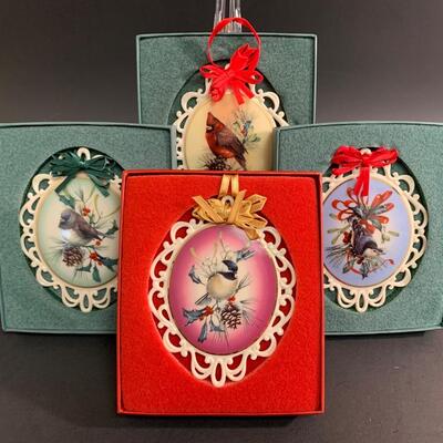 Lot 458: Vintage Lenox Holiday Bird Ornaments