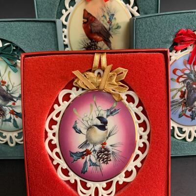 Lot 458: Vintage Lenox Holiday Bird Ornaments