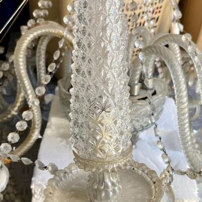 Vintage Glass Crystal Chandelier Hanging Lamp Light