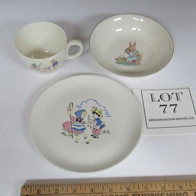 Vintage Childs Dishes Nursery Rhyme, WG&R Store Advertising