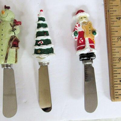 3 Christmas Theme Spreader Knives