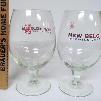 2 New Belgium Advertising Beer Glasses