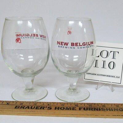 2 New Belgium Advertising Beer Glasses