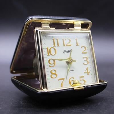 Antique Linder Made in Japan Windup Travel Alarm Clock