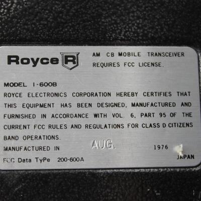 Vintage Royce 23 Channel Mobile CB AM Radio 1-600B with Microphone
