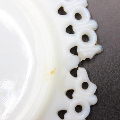 Set of Antique Commemorative Collectible Milk Glass Political Campaign Commemorative Plates