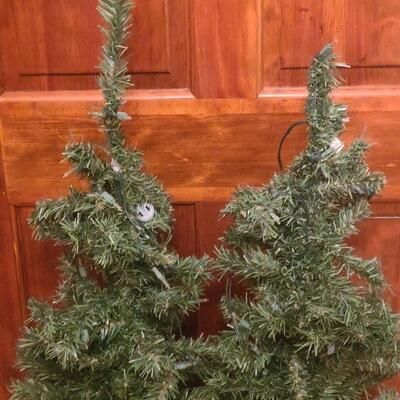 Lot 511: Pair of Pre-Lit Porch or Fireplace Trees in Urns