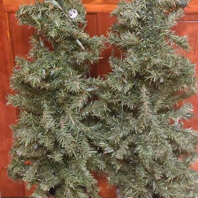 Lot 511: Pair of Pre-Lit Porch or Fireplace Trees in Urns