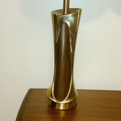 Lot 515: Vintage MCM Lamps (Brass and Teak in Design)