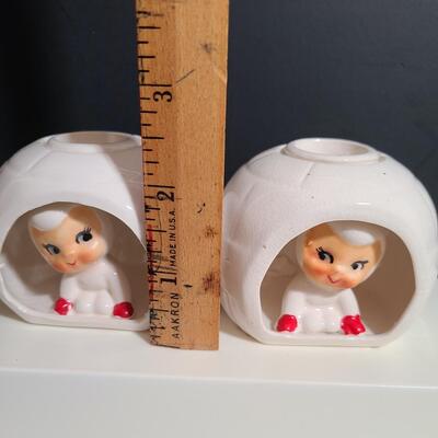 Lot 184: Pair of Candle Holders: Vintage, Howard Holt, Japan, Rare