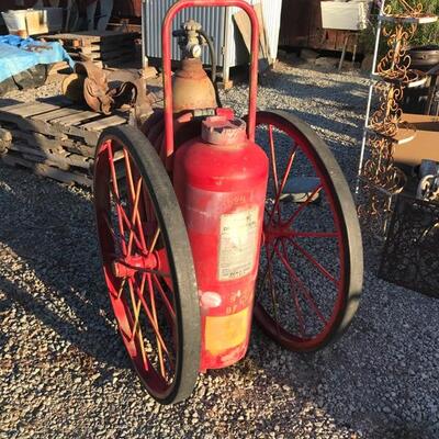 Antique Large Wheel Driven Fire Extinguisher