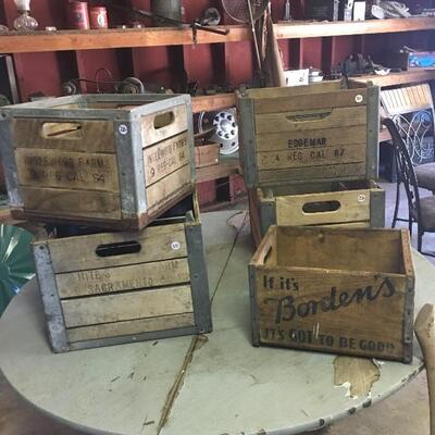 Vintage Wood Milk Crates