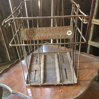 Vintage Metal Milk crate