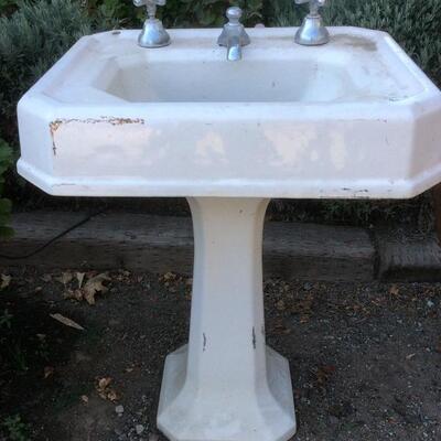 Vintage Cast Iron &  Porcelain Bathroom Sink