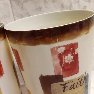 "Hope Faith Love" waste basket