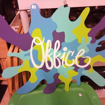 "Office" sign