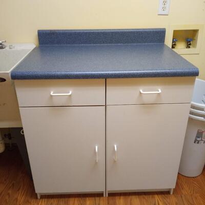2 door, 2 drawer free standing cabinet w countertop