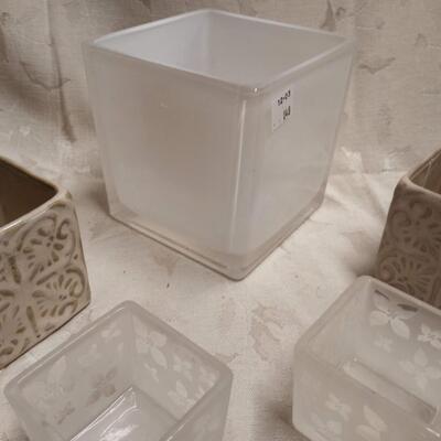 5 square candle holders