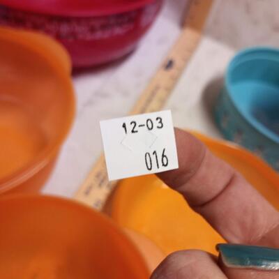 Colorful plastic containers