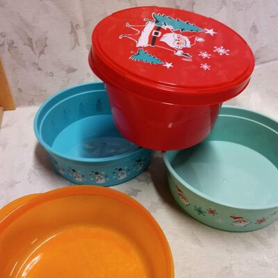Colorful plastic containers
