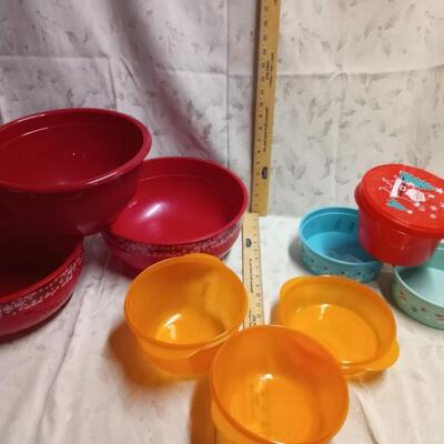 Colorful plastic containers