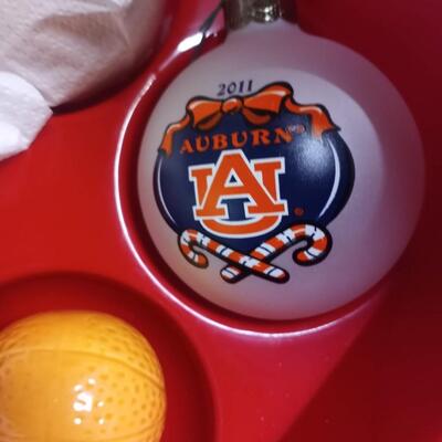 double decker ornament holder, with ornaments