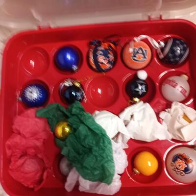 double decker ornament holder, with ornaments