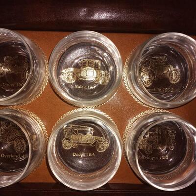 Faux Veterans Cars Box Glass Set