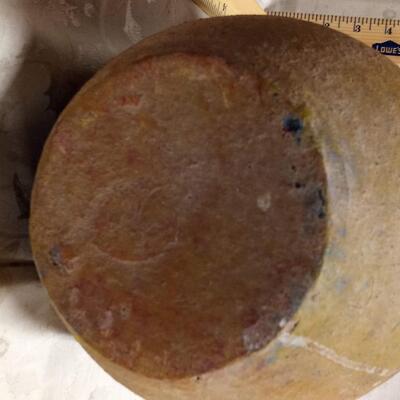 Lizard vase with metal lizard