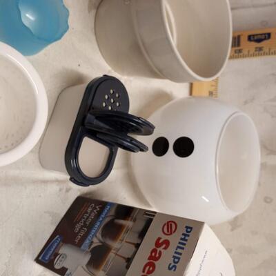 misc kitchen; flower coaster, bowls, storage