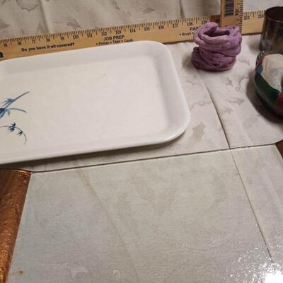 misc; trays candles; duck