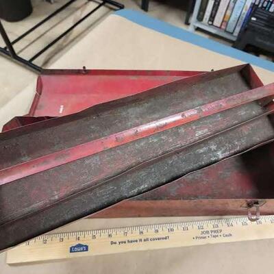 red metal tool box vintage