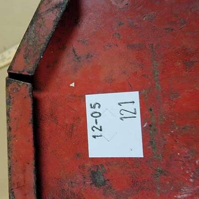 red metal tool box vintage
