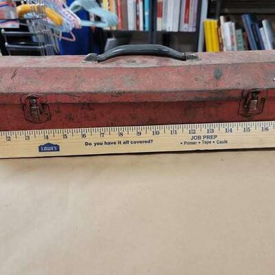 red metal tool box vintage