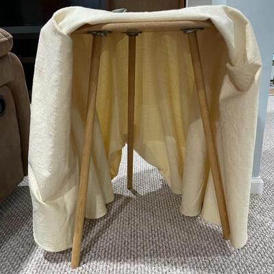 Side table with Glass top and tablecloth