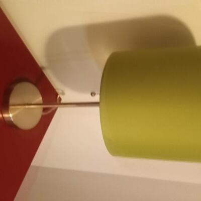 small lamp, green shade