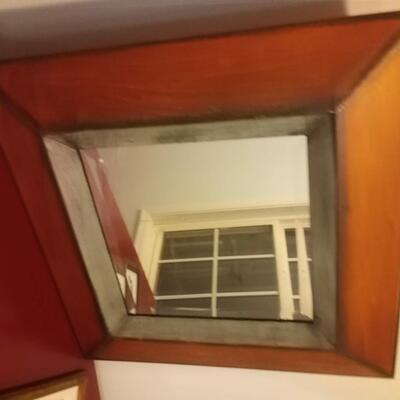 Square Mirror, wood frame