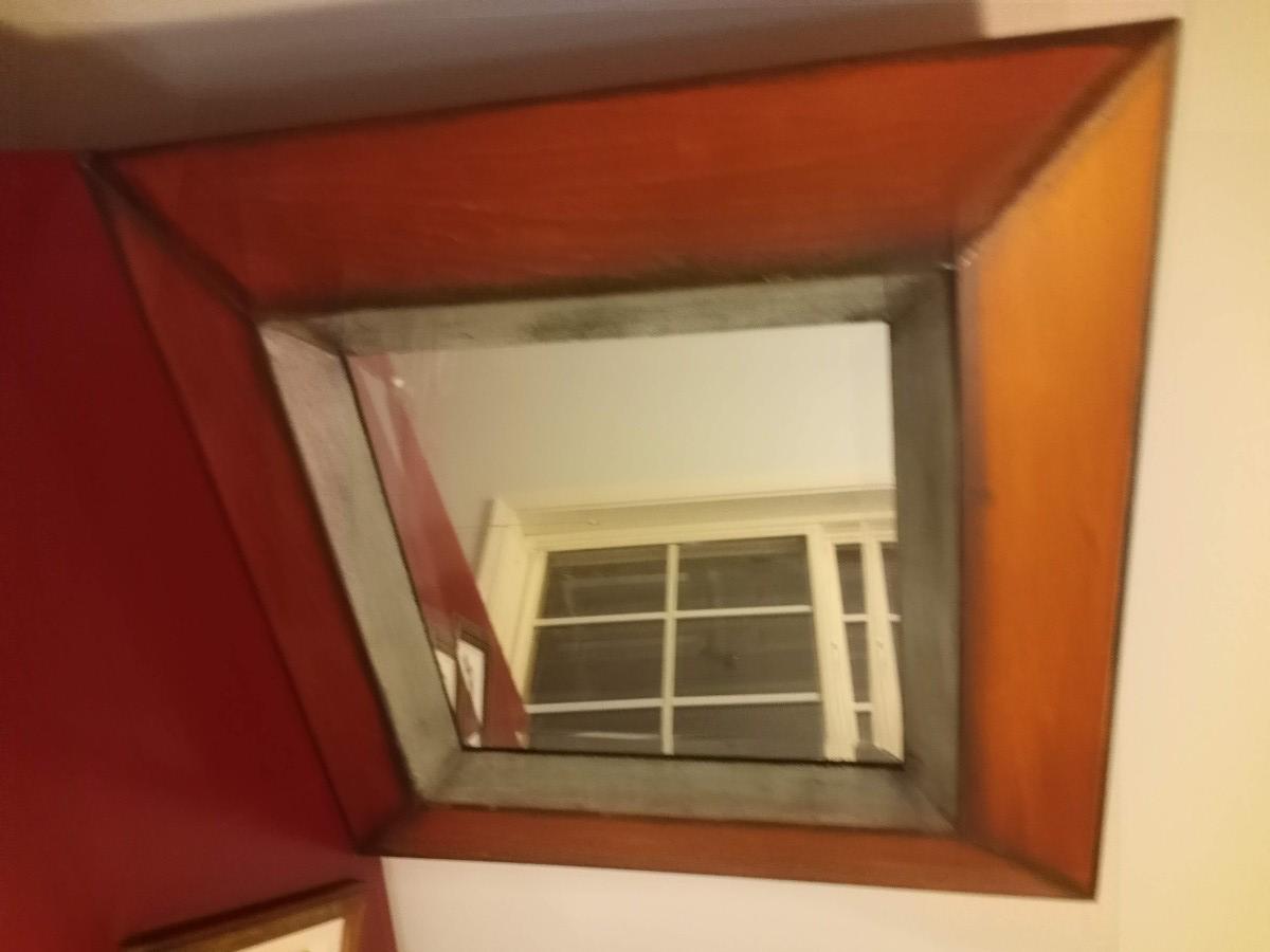 Square Mirror, wood frame