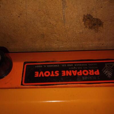 Vintage orange and yellow propane stove