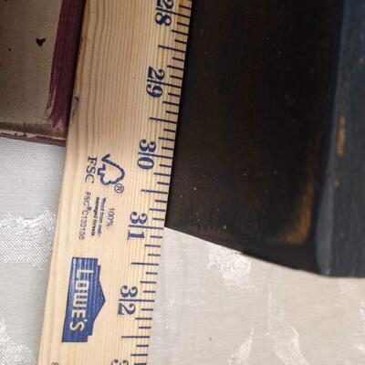 Wooden Flag decor with peg hooks, AS IS